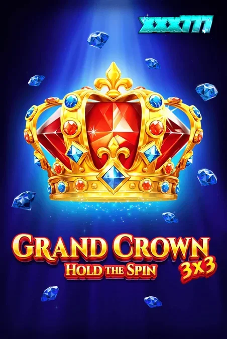 Tampilan visual slot 3×3 Grand Crown: Hold the Spin dengan nuansa emas dan mahkota kerajaan